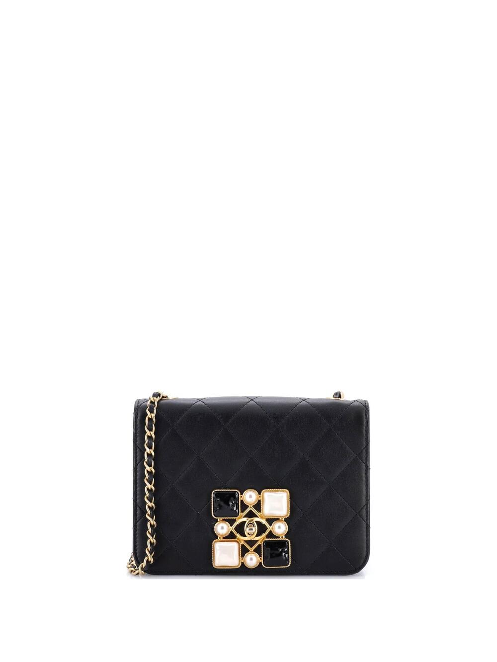 Chanel Resin And Pearl Cc Full Flap Bag #253056C46B